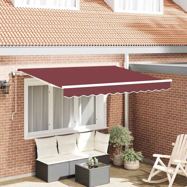 vidaXL H&aelig;gt a&eth; draga saman skyggni burgundy 300 x 200 cm d&uacute;kur