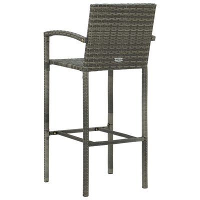 vidaXL 5 stykki Garden Bar Poly Rattan Grey