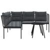 vidaXL Garðsófasett með Sessum Svart Stál og Textilene