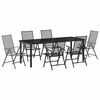 vidaXL Gar&eth;ur bor&eth;sett 7 pcs Antras&iacute;t Dufth&uacute;&eth;a&eth; st&aacute;l