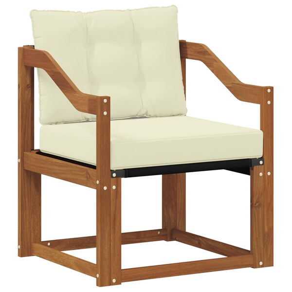 vidaXL &Uacute;ti s&oacute;fasett Fast Acacia tr&eacute; og Textilene N&aacute;tt&uacute;rulegt og Krem