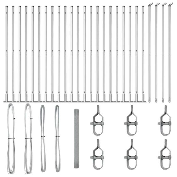 vidaXL Gir&eth;ingarp&oacute;stur Silfur 50 x 1,5 m (19 x 19 mm vefur) St&aacute;l