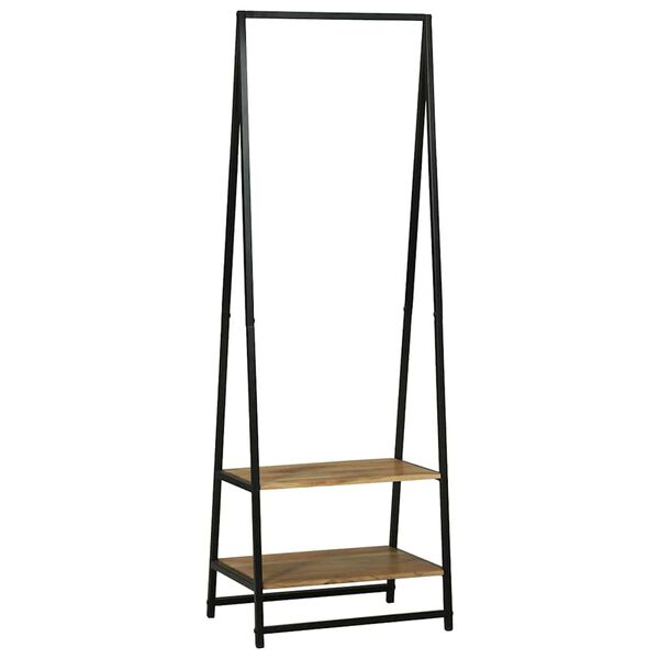 vidaXL Fatahilla Svartur 60 x 45 x 180 cm Gegnheill akasíuviður