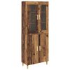 vidaXL H&aacute;bor&eth; Gamall vi&eth;ur 69,5 x 34 x 180 cm Framleitt timbur og gler