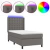 vidaXL H&oacute;lfa&eth; Springr&uacute;m me&eth; D&yacute;nu&LED Gr&aacute;tt 100x200 cm Gervile&eth;ur