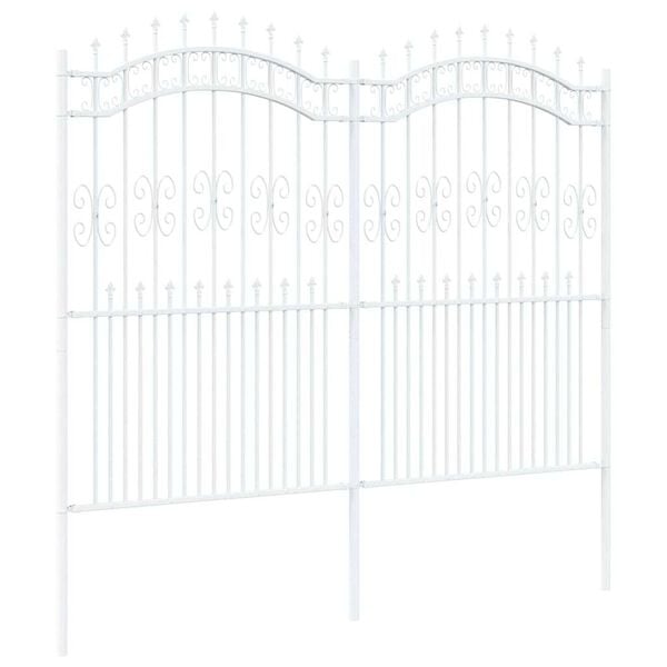 vidaXL Garðhefti Hvítt 240 x 215 cm Duftlitað stál