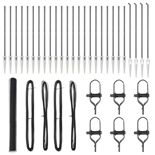 vidaXL Gir&eth;ingarp&oacute;stur Gr&aacute;r 50 x 1,6 m (13 mm net) St&aacute;l og PVC