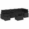 vidaXL Gar&eth;s&oacute;fa sett me&eth; p&uacute;&eth;i me&eth; geymslu 8 pcs Svartur Poly rattan