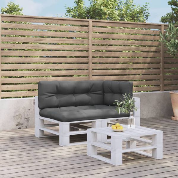 vidaXL Sessur fyrir Pallettus&oacute;fa 3 stk. Reykgr&aacute;ir Efnis&aacute;kl&aelig;&eth;i