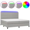 vidaXL H&oacute;lfa&eth; Springr&uacute;m me&eth; D&yacute;nu&LED Lj&oacute;sgr&aacute;tt 200x200 cm Efni
