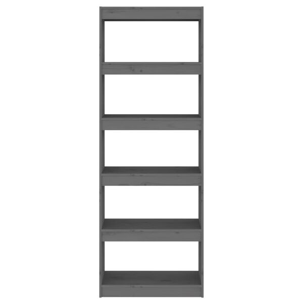 vidaXL B&oacute;kask&aacute;pur/Skilr&uacute;m Gr&aacute;tt 60x30x167,5 cm Gegnheil Fura