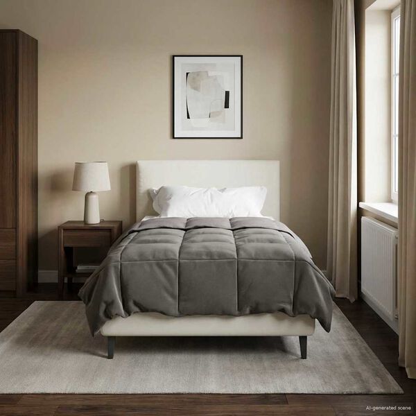 vidaXL Sumars&aelig;ng S&iacute;&eth;la&eth; Lj&oacute;sgr&aacute;r 135 x 200 cm M&iacute;kr&oacute;f&iacute;ber