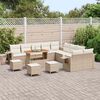 vidaXL Gar&eth;s&oacute;fa sett 14 pcs Drapplita&eth;ur p&oacute;l&yacute;rattan