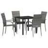 vidaXL Gar&eth;ur bor&eth;sett 5 pcs Gr&aacute;r Dufth&uacute;&eth;a&eth; st&aacute;l