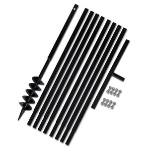 vidaXL Jar&eth;bor me&eth; Handfangi 100 mm og Framlengingarr&ouml;ri 9 m St&aacute;l