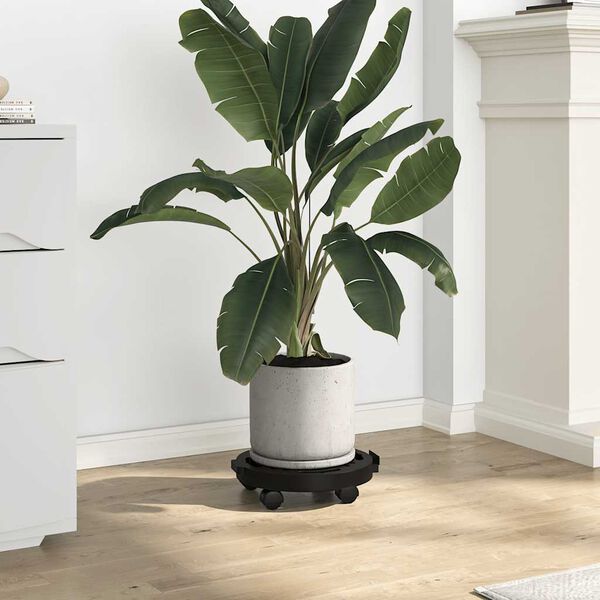 vidaXL Pl&ouml;ntuvagnar me&eth; Hj&oacute;lum 5 stk. &THORN;verm&aacute;l 30 cm Svartir 170 kg