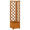 314836 vidaXL Corner Trellis Planter Orange 40x40x150 cm Solid Firwood