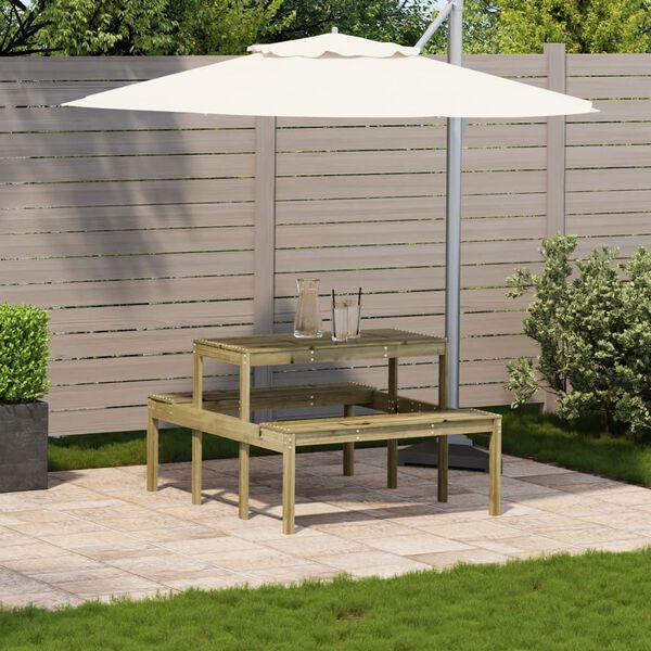 vidaXL Lautarferðaborð 110x134x75 cm Gagnvarin Fura