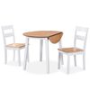 vidaXL Bor&eth;stofusett 3 Hlutir MDF og G&uacute;mm&iacute;vi&eth;ur Hv&iacute;tur