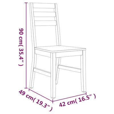 vidaXL Borðstofustólar 8 stk. Gegnheil Akasía