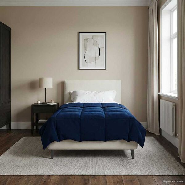 vidaXL Full &aacute;rs d&yacute;na S&iacute;&eth;la&eth; D&ouml;kkbl&aacute;r 135 x 220 cm M&iacute;kr&oacute;f&iacute;ber