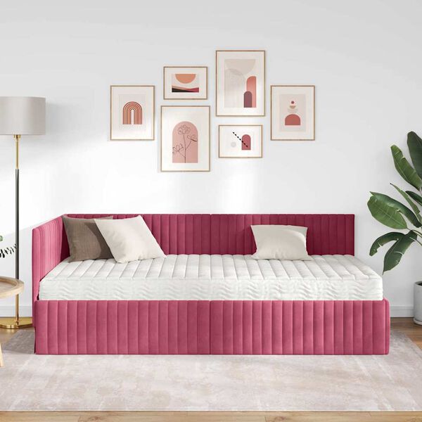 vidaXL Hornar&uacute;m rammi me&eth; d&yacute;nu me&eth; h&ouml;fu&eth;gafl 2 pcs Gr&aelig;nn Flauel