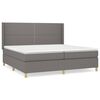 vidaXL H&oacute;lfa&eth; Springr&uacute;m me&eth; D&yacute;nu D&ouml;kkgr&aacute;tt 200x200 cm Efni