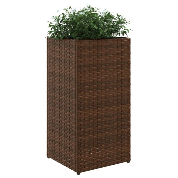 vidaXL Gr&oacute;&eth;urker Br&uacute;nt 2 stk 30x30x60 cm P&oacute;l&yacute;rattan