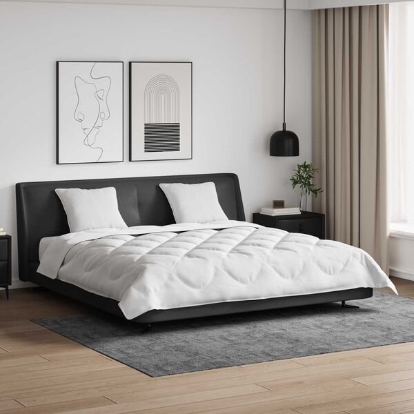 vidaXL S&aelig;ng me&eth; kodda 3 pcs Hv&iacute;tt M&iacute;kr&oacute;f&iacute;ber