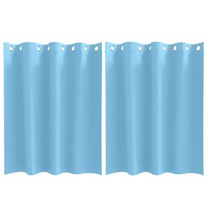 vidaXL Svartgard&iacute;nur me&eth; hringjum 2 pcs Lj&oacute;sbl&aacute;r 140 x 140 cm