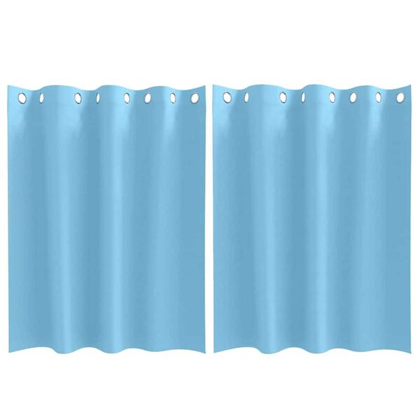 vidaXL Svartgard&iacute;nur me&eth; hringjum 2 pcs Lj&oacute;sbl&aacute;r 140 x 140 cm