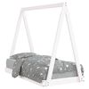 vidaXL Barnar&uacute;mgrind Hv&iacute;tt 70x140 cm Gegnheil Fura