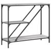 vidaXL Veggbor&eth; Gr&aacute;tt Sonoma 88,5x30x75 cm Samsettur Vi&eth;ur