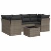 vidaXL 7-Hluta Gar&eth;s&oacute;fasett me&eth; Sessum Gr&aacute;tt P&oacute;l&yacute;rattan