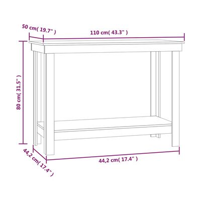 vidaXL Vinnubekkur Grár 110x50x80 cm Gegnheil Fura