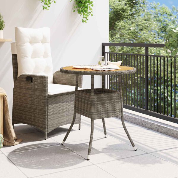 vidaXL Kv&ouml;ldver&eth;arbor&eth; Gr&aacute;r og Akas&iacute;a 70 x 70 x 73 cm Hrein akas&iacute;utr&eacute;