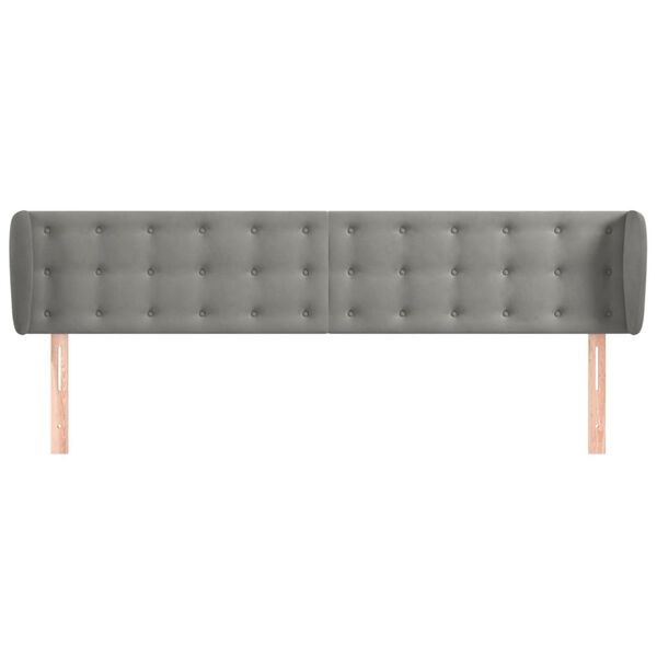 vidaXL H&ouml;f&eth;agafl me&eth; Eyrum 203x23x78/88 cm Lj&oacute;sgr&aacute;tt Flauel