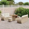 vidaXL Gar&eth;s&oacute;fa sett me&eth; p&uacute;&eth;i me&eth; kodda 9 pcs Beige og krem p&oacute;l&yacute;rattan