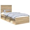 vidaXL Ramsv&iacute;k me&eth; h&ouml;fu&eth;gafl Sonoma Eik 90 x 200 cm Solid furuhikk