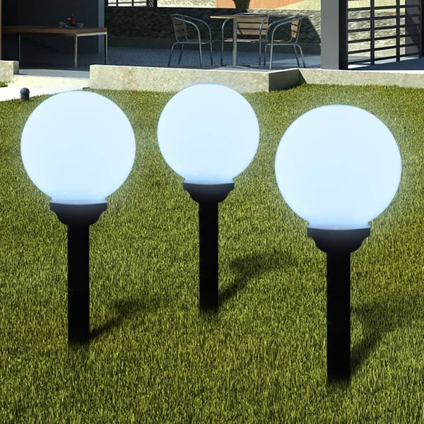 S&oacute;larlampi &iacute; Gar&eth;inn K&uacute;lulaga LED 20 cm 3 stk. me&eth; Jar&eth;festingu
