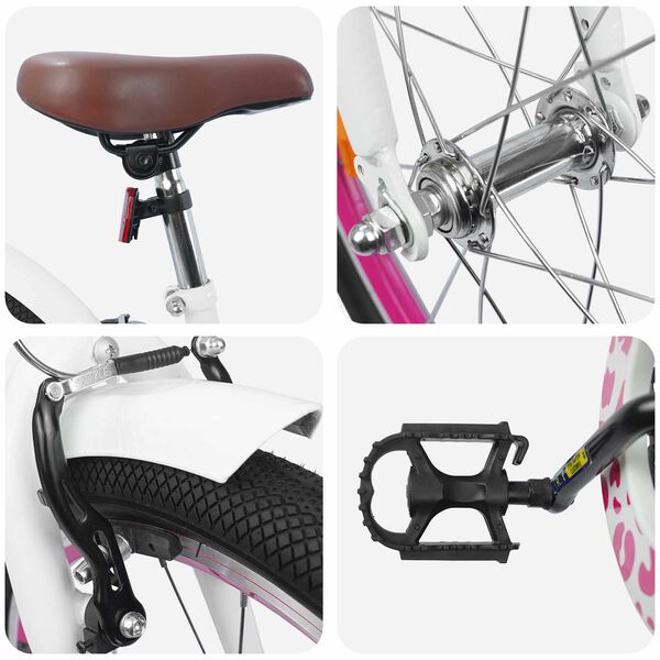 vidaXL Barnahj&oacute;l 18 Tommur fyrir 5-7 &aacute;ra Hv&iacute;tt