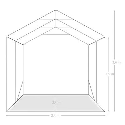 vidaXL bílskúrstjald PVC 2,4x2,4 m Græn