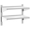 vidaXL 2 H&aelig;&eth;a Vegghilla 100x45x31 cm Silfurlita&eth; Ry&eth;fr&iacute;tt St&aacute;l