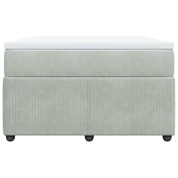 vidaXL H&oacute;lfa&eth; Springr&uacute;m Lj&oacute;sgr&aacute;tt 120x200 cm Flauel