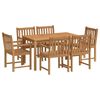 vidaXL 7 hluta Gar&eth;bor&eth;stofusett 140x80 cm &uacute;r gegnheilu teakvi&eth;i