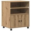 vidaXL Prentara standur Artisan Eik 60 x 48 x 74 cm Samsettur vi&eth;ur