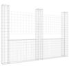 vidaXL U-laga Grj&oacute;tkassi me&eth; 3 St&oacute;lpum J&aacute;rn 260x20x200 cm