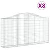 vidaXL Bogadregnir Grj&oacute;tkassar 8 stk. 200x30x100/120 cm Sinkh&uacute;&eth;a&eth; J&aacute;rn