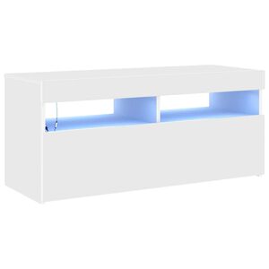 vidaXL Sj&oacute;nvarpssk&aacute;pur me&eth; LED Hv&iacute;tur 90x35x40 cm