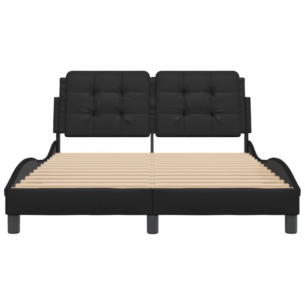 vidaXL R&uacute;mgrind &aacute;n D&yacute;nu Zadar Svart 120x200 cm Gervile&eth;ur